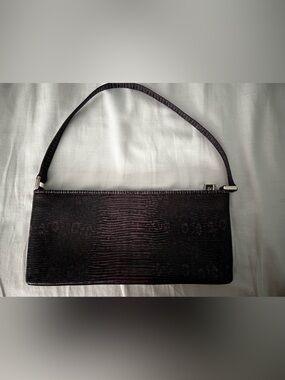 Ann Taylor purple Croc-Texture Shoulder Bag